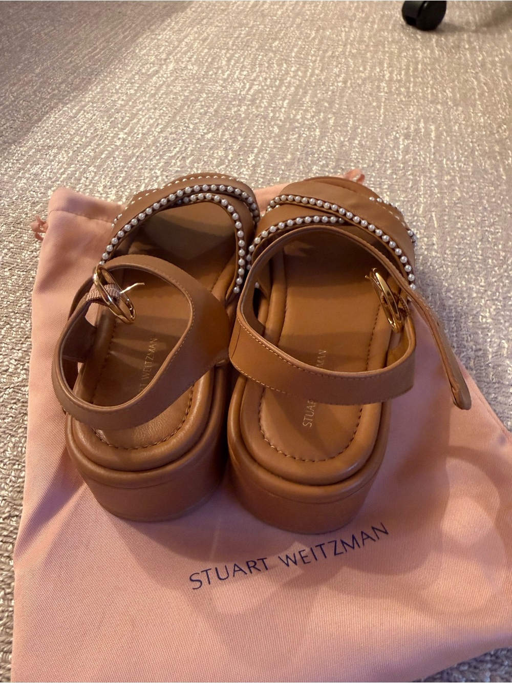 Stuart Weitzman Sandals with Pearl Trim - Picture 5 of 6